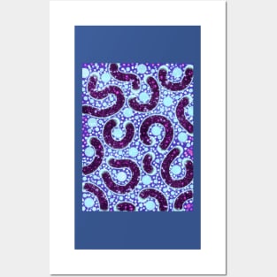 Blue and Purple Glitter Abstract Posters and Art